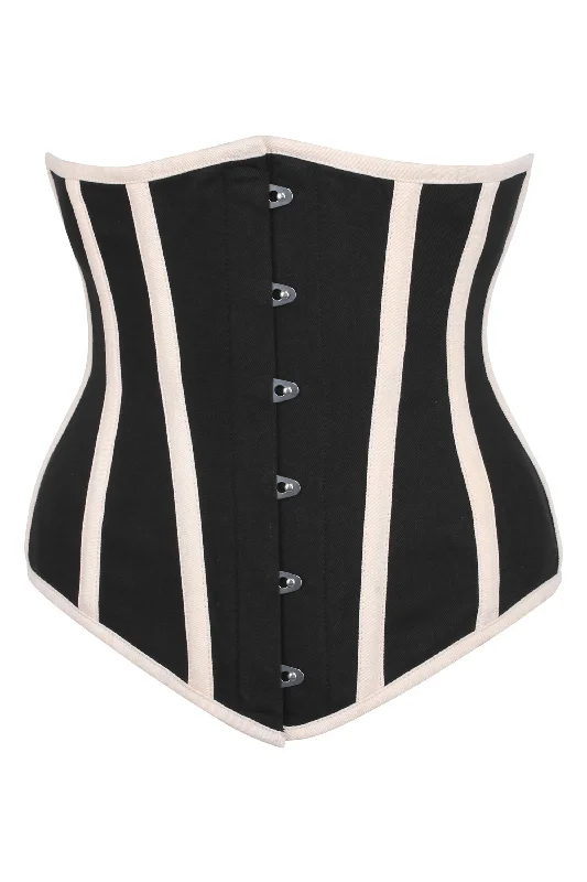 Egmond Black Steel Boned Underbust Corset