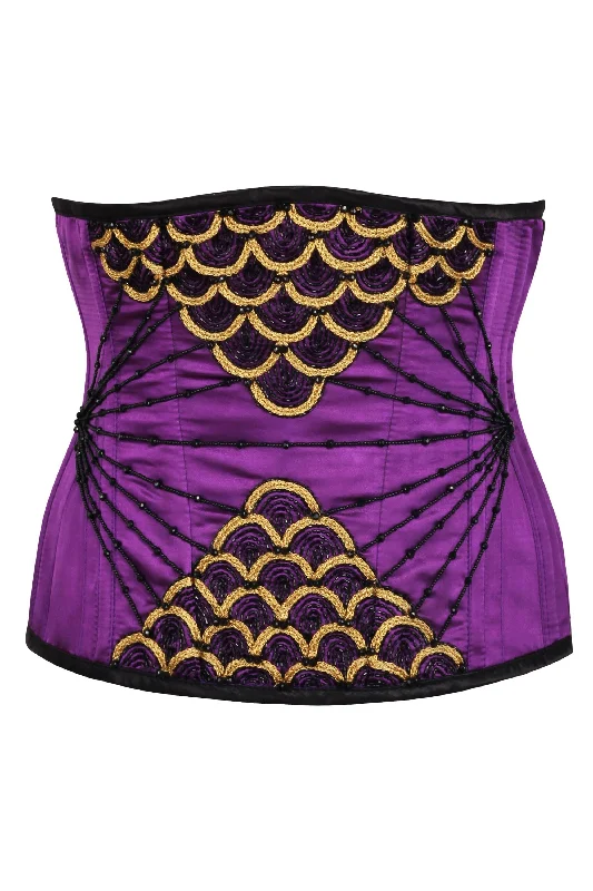 Meloni Embellished Couture Underbust Corset In Purple