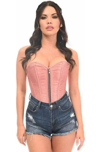 Top Drawer Dusty Rose Brocade Steel Boned Corset