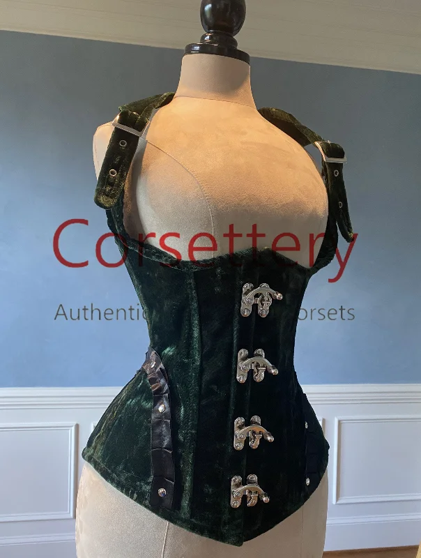 Vest corset in steampunk style from velvet with high back. Gothic Victorian, steampunk affordable corset