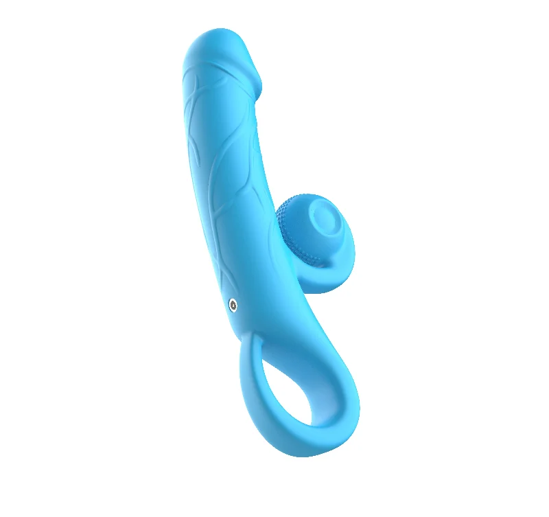 AdultLuxe Curler Vibrating Dildo-Blue