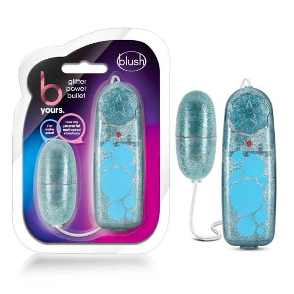 B Yours Glitter Power Bullet Vibrator Blue