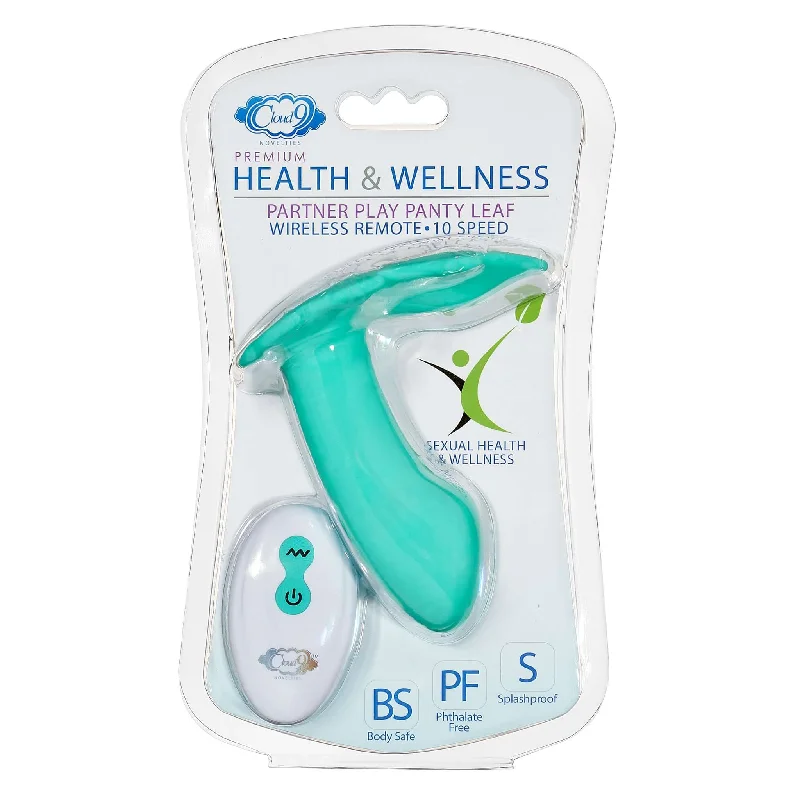 Cloud 9 Health and Wellness Wireless Remote Control Panty Leaf Vibrator Teal