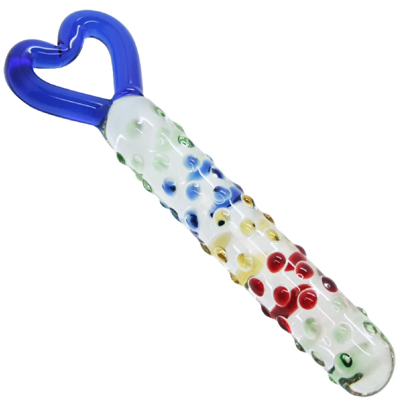 Crystal Glass Dildo With Heart Handle