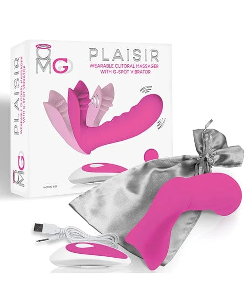 OMG Plaisir Wearable Clitoral Massager with G-Spot Vibrator - Pink