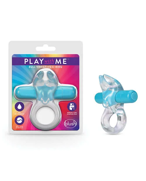 Play With Me Bull Vibrating C-Ring Blue