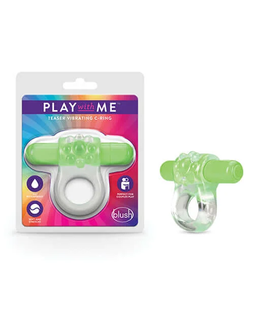 Play With Me Teaser Vibrating C-Ring Green