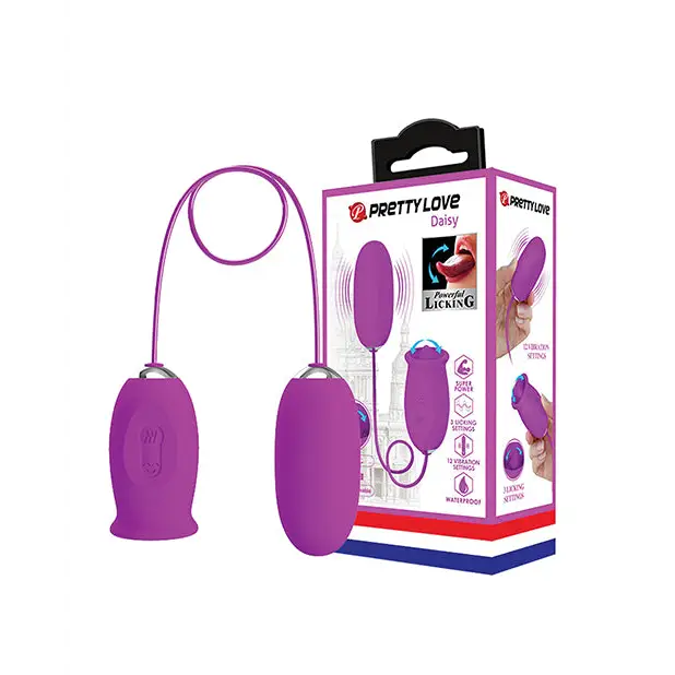 Pretty Love Daisy Silicone Licker Plus Egg - Fuchsia