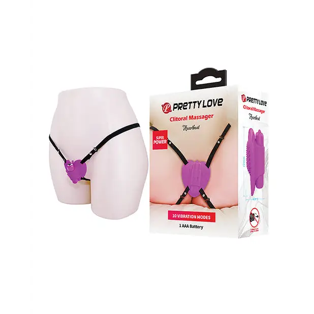 Pretty Love Heartbeat Strap On Clitoral Massager - Fuchsia