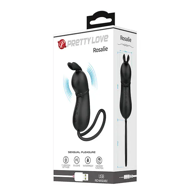 Pretty Love Rosalie Tethered Clit Stim - Black