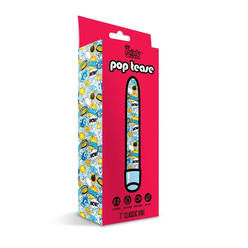 Prints Charming Pop Tease 7 inches Vibe Bang Blue Classic Vibrator