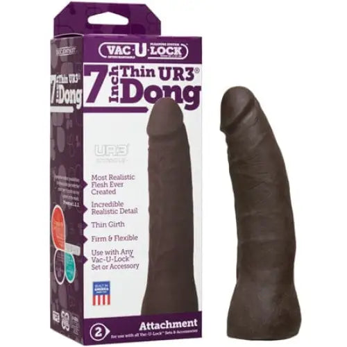 Vac-U-Lock- 7-Inch Thin Dong - ULTRSKYN Black