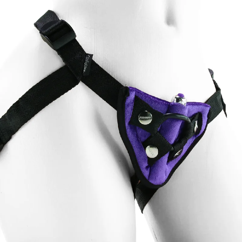 Velvet Vibrating Bullet Harness in Purple