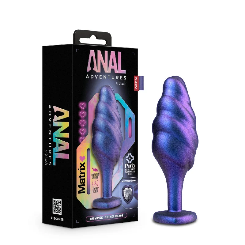 Anal Adventures Matrix By Blush® | Bumped Bling Sapphire 4.5-Inch Anal Plug