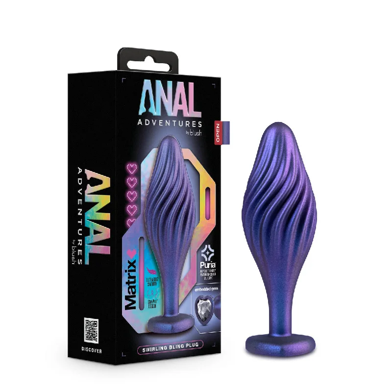 Anal Adventures Matrix By Blush® | Swirling Bling Sapphire 4.5-Inch Anal Plug