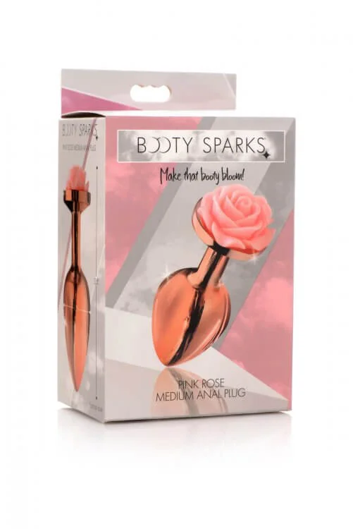 Blossom Your Backdoor: Booty Sparks Pink Rose Gold Medium Anal Plug