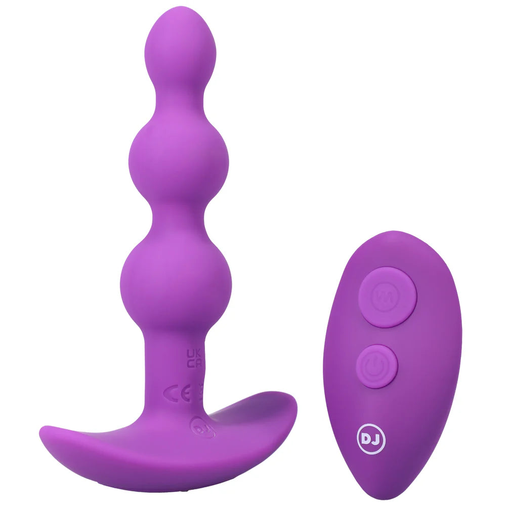 Doc Johnson A-Play BEADED VIBE Rechargeable Silicone Anal Plug with Remote