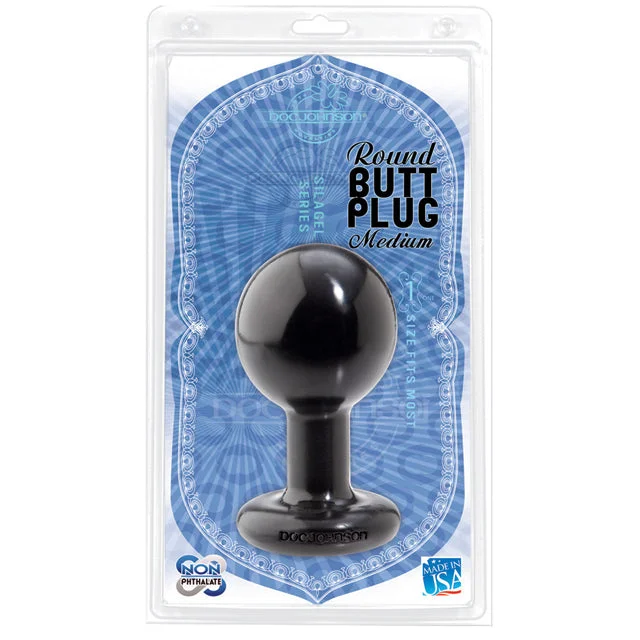 Round Butt Plug Medium Black