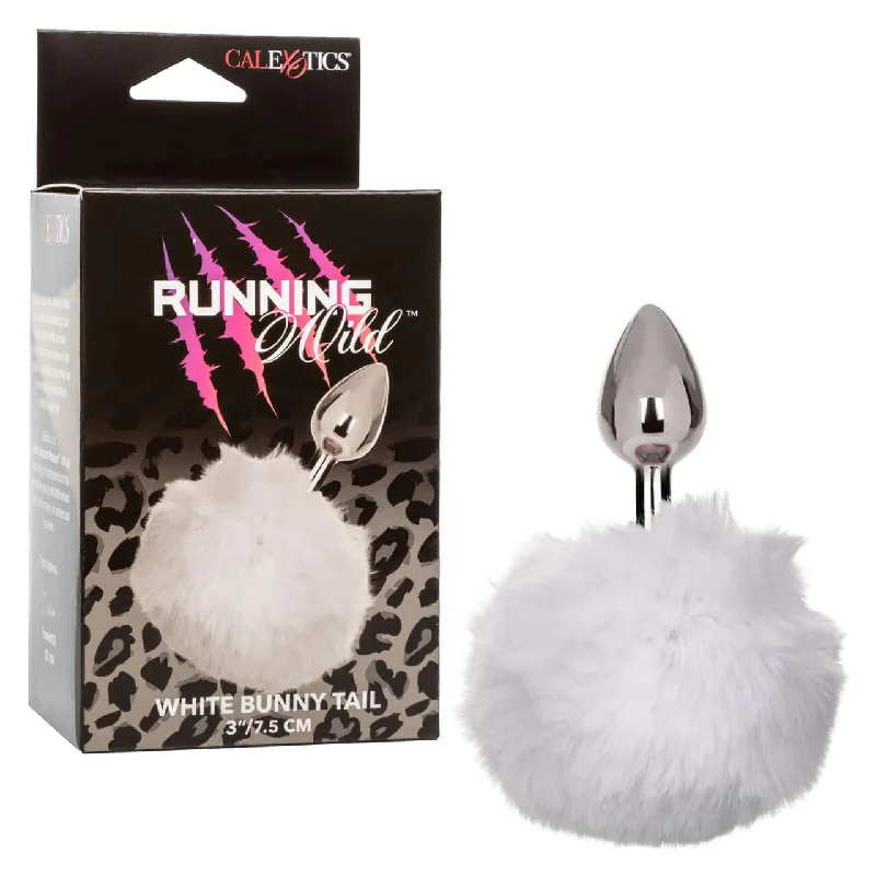 Running Wild White Bunny Tail Butt Plug - Playful and Sophisticated Sensual Adventure