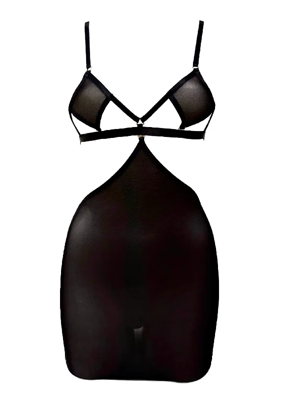 DIAMOND Bra & Detachable Skirt (Black)