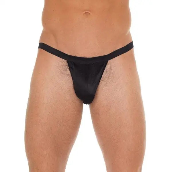 Mens Black Mesh G-string and Pouch with Elastic Waistband