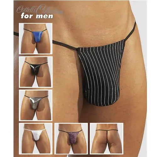 Set of 7 Wet Look G-string Pouches with Varying Colors one Size S-l